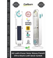 #ŞarjlıIşıldak Masa Lambası V005 42 Ledli+Fener Solar Güneş Panelli Ultra Güçlü Ledli Şarjlı Işıldak