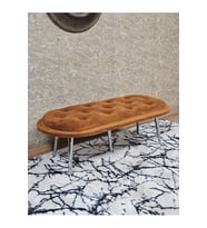 Ufo Oturak Bench - Krom Kaplama Sivriltme Ayak - Oturak - Bench - Puf - Yatak Ucu Pufu Turuncu Renk 100 x 50 Boyut/Ebat (Çok Renkli)