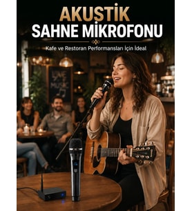 Çift Kablosuz El Mikrofonu Net Ses Kalitesi ve Dijital Gösterge