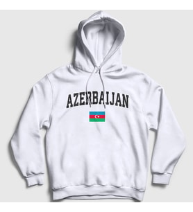 Presmono Unisex Beyaz Bayrak Flag V2 Azerbaycan Azerbaijan Kapüşonlu Sweatshirt 536670tt (Beyaz)