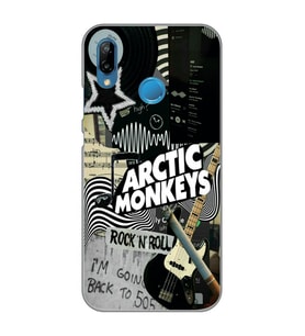 Huawei P20 Lite Uyumlu Arctic Monkeys Kolaj Desenli Şeffaf Telefon Kılıfı