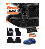 e-biz RENAULT MEGANE 4-HATCHBACK (2016-2026) Uyumlu EVA Oto Paspas Metal Topukluklu Siyah-Gri