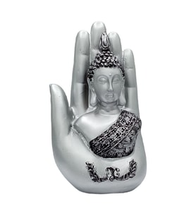 Shakyamuni Amitabha Buda Eli Gümüş Biblo 18 cm (Karışık)