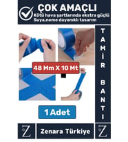 Ultra Güçlü Suya Neme Dayanıklı Çok Amaçlı Onarım Kırık Tamir İzolasyon Bantı Mavi 48 Mmx10 Metre