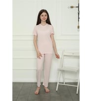 Akbeniz Kız Çocuk Penye Pijama Takım 20400 (Pembe)