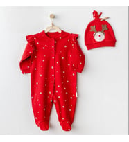 Andywawa Ac25328 Happy Newyear Bebek Tulum Takım Red
