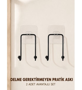 2 Adet Çok Amaçlı Yapışkanlı Askı Ev Mutfak Banyo Düzenleyici