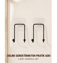 2 Adet Çok Amaçlı Yapışkanlı Askı Ev Mutfak Banyo Düzenleyici