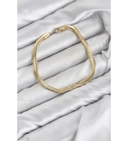 CM Yassı Yılan Zincir Model Gold Renk Pirinç Kadın Bileklik TJ-BB8597