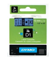 Dymo D1 Şerit Standart 12 Mm x 7 Metre Mavi Üzerine Siyah Şerit