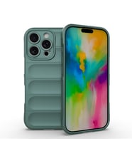 Lexroo iPhone 16 Pro Kılıf Esnek TPU Oyuklu Arka Yüzey Tasarımlı Etnik Silikon Kılıf - Koyu Yeşil