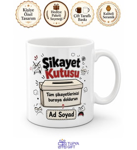 Şikayet Kutusu Esprili Kupa Mızmız Karakter Hediye Komik Bardak