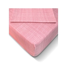 Özlü Fitted Lastikli Tek Kişilik Çarşaf Seti (100x200)-Pudra (Pembe)