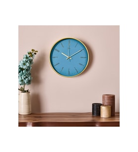 Modern Klasik Duvar Saati - Mavi - 30 cm