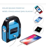 Güneş Enerjili Işıldak ve Powerbank Özellikli Kamp Lambası