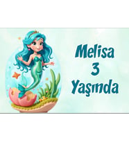 Deniz Kızı Temalı Doğum Günü Afişi -4 35X50 cm