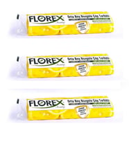Florex 40 Litre Büzgülü Limon Kokulu Sarı Çöp Torbası Poşeti / 55 x 60 Cm. - 10 Adetlik 3 Rulo