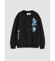 LCW Kids Siyah Playstation Baskılı Sweatshirt