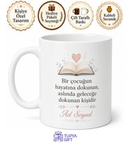 Kişiye Özel Öğretmene Anlamlı Mesajlı Kupa Bardak Hediye