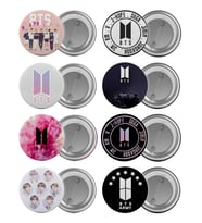BTS Çanta Rozeti Seti 8 Adet En Büyük Boy 5.8cm İğneli Broş