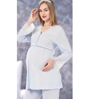 Limissi 2102 Hamile Lohusa Pİjama Takımı (Ekru)