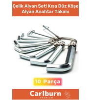 Özel Üretim Tamir Usta Çırak Bozuk Vida 10 Parça Çelik Alyan Seti Kısa Düz Köşe Alyan Anahtar Takımı