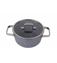 Porland Bianco Gri Kapaklı Derin Tencere 24 cm 04STY005841