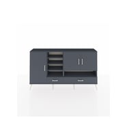 Arges Konsol 8 Raflı 2 Çekmeceli 3 Kapaklı 176x30x99 Antrasit-Antrasit