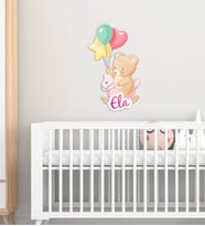 BK Gift Kişiye Özel Sevimli Ayıcık Tasarımlı Çocuk Odası Ahşap Duvar Süsü-2
