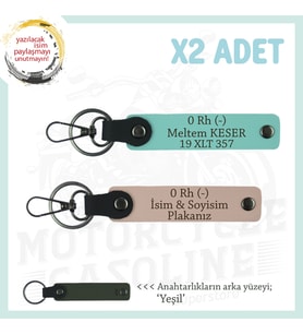 Yol Arkadaşlarına, İsim Plaka ve 0 Rh (-) Kan Grubu Kişiye Özel x2 Anahtarlık, Yavruağzı-Turkuaz-Ysl (Çok Renkli)