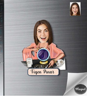 Kişiye Özel Tarot Kadın Ahşap Magnet -1
