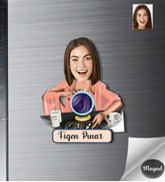 Kişiye Özel Tarot Kadın Ahşap Magnet -1