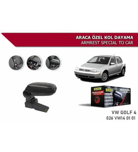 Volkswagen Golf 4 Araca Özel Kol Dayama Kolçak 1997-2005 arası Niken (Siyah)