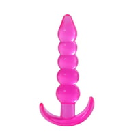 Backpart Boğumlu Şeffaf Silikon  Tıkaç - Pembe