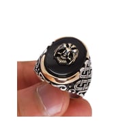 Çift Başlı Kartal Otantik 925 Ayar Erkek Gümüş Yüzük