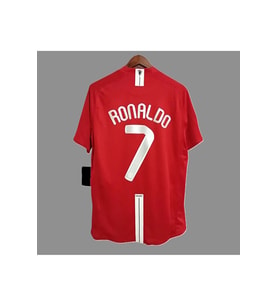 Cristiano R'onaldo Man/United 2008 Moskova Finalı yetişkin Nostalji Forması(Kısa Kol)