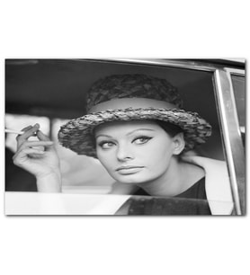 Cakatablo Sophia Loren Otomobilde MDF Tablo
