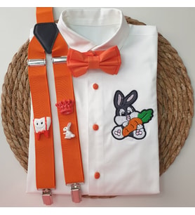 cool partyshop turuncu diş buğdayı erkek çocuk askı papyon gömlek