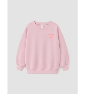 LCW Kids Pembe Çiçek Nakışlı Kız Çocuk Kalın Sweatshirt