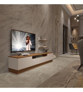 Decoraktiv Trendstyle 4S Mdf Tv Ünitesi Tv Sehpası - Ceviz Beyaz (Beyaz - Kahverengi)
