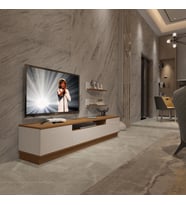 Decoraktiv Trendstyle 4S Mdf Tv Ünitesi Tv Sehpası - Ceviz Beyaz (Beyaz - Kahverengi)