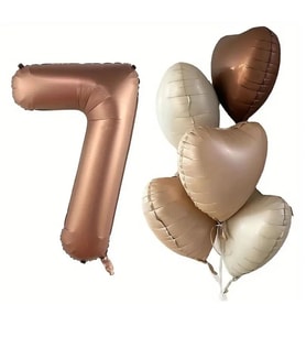 Karamel Kalpli 7 Yaş Folyo Balon Set
