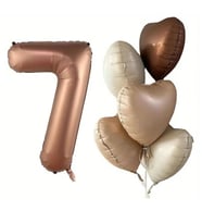 Karamel Kalpli 7 Yaş Folyo Balon Set