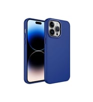 Apple iPhone 14 Pro Max Uyumlu Kılıf Metal Çerçeve ve Buton Tasarımlı Silikon Zore Luna Kapak (Lacivert)