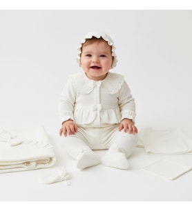 KIZ BEBEK DANTELLİ BEYAZ PAPYONLU 10 LU HASTANE ÇIKIŞ SETİ