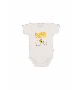 Unisex Bebek Body Kısa Kollu Annesinin Kuzusu Baskılı