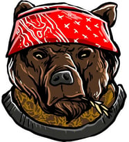 Sticker Usta Bandanalı Köpek Sticker 00449 Kırmızı 10 x 9 cm