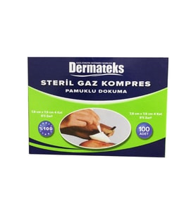 STERİL GAZ KOMPRES STERİL 100 LÜ 7,5 X7,5 dermateks