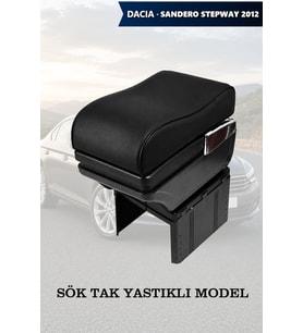 dacia sandero stepway 2012 kol dayama geniş model Lüks Siyah Yastıklı Deri