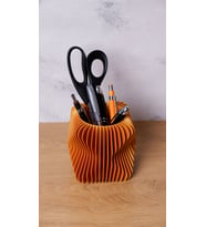 MODERN  Masaüstü Kalemlik  Ofis Dekorasyonu  Çalışma Masası  11x11x10 cm (Gold)